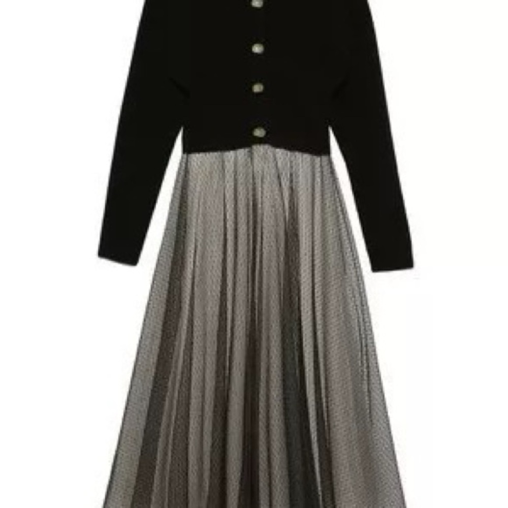 Elegant Black and Gray Long Dress snidel like